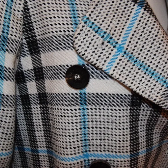 BURBERRY COAT plaid double-breasted trench coat S/US 4